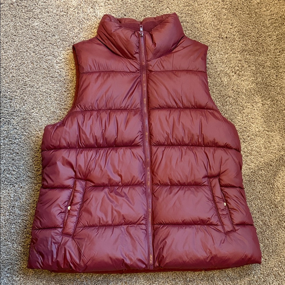 Burgundy Puffer Vest